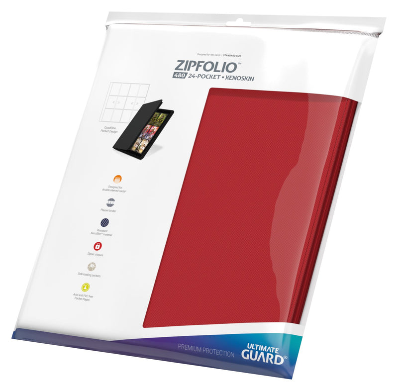 ULTIMATE GUARD - QUADROW ZIPFOLIO XENOSKIN 12PKT RED