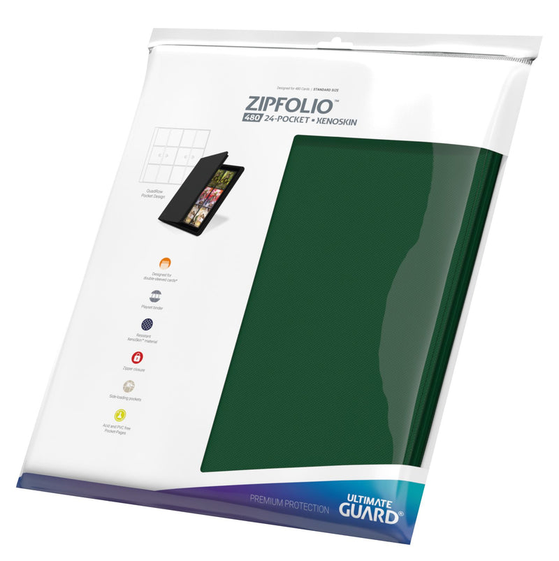 ULTIMATE GUARD - QUADROW ZIPFOLIO XENOSKIN 12PKT GREEN