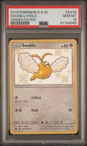 PSA 10 - Hidden Fates - Swablu #SV42