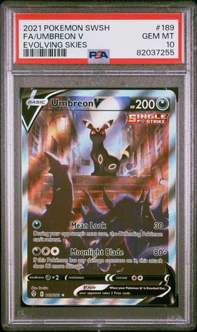 PSA 10 - Evolving Skies - Umbreon V #189