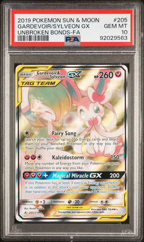 PSA 10 - Unbroken Bonds - Gardevoir Sylveon Gx #205