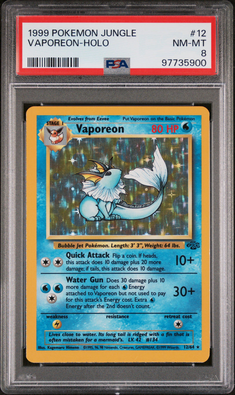 PSA 8 - Jungle Unlimited - Vaporeon Holo