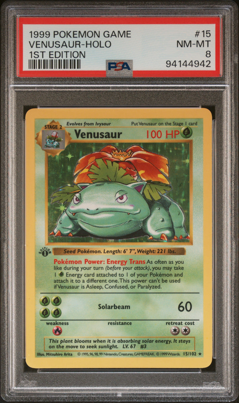 PSA 8 - Base Set 1st Edition  - Venusaur Holo