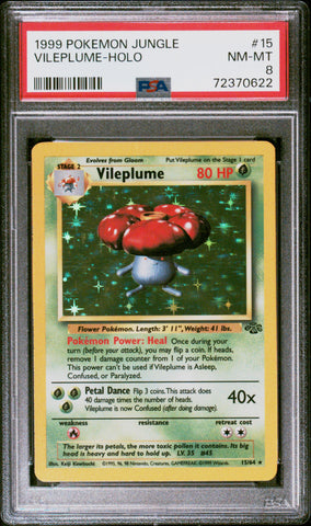 PSA 8 - Pokemon Jungle Unlimited - Vileplume Holo #15