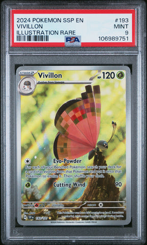 PSA 9 - Surging Sparks - Vivillon #193