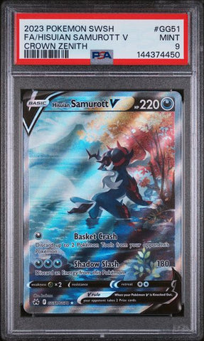 PSA 9 - Crown Zenith - Hisuian Samurott V #GG51