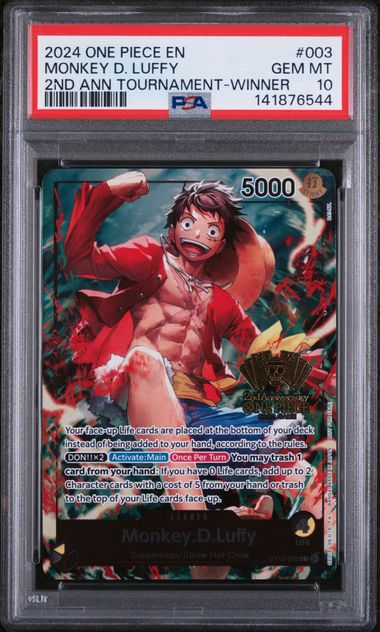 PSA 10 - 2nd Anniversary Tournament Winner - Monkey.D. Luffy