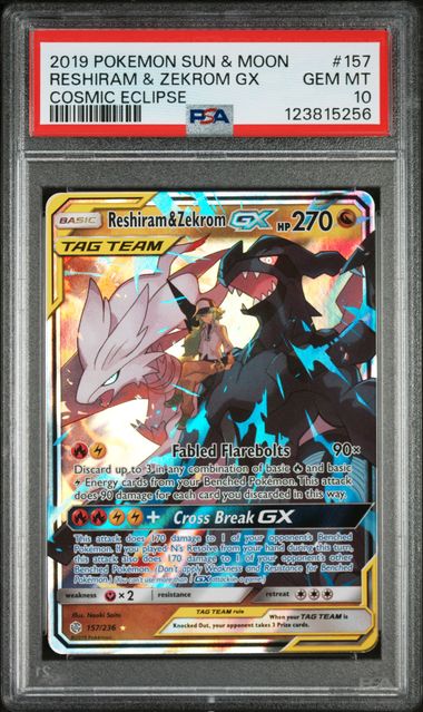 PSA 10 - Cosmic Eclipse  - Reshiram & Zekrom GX
