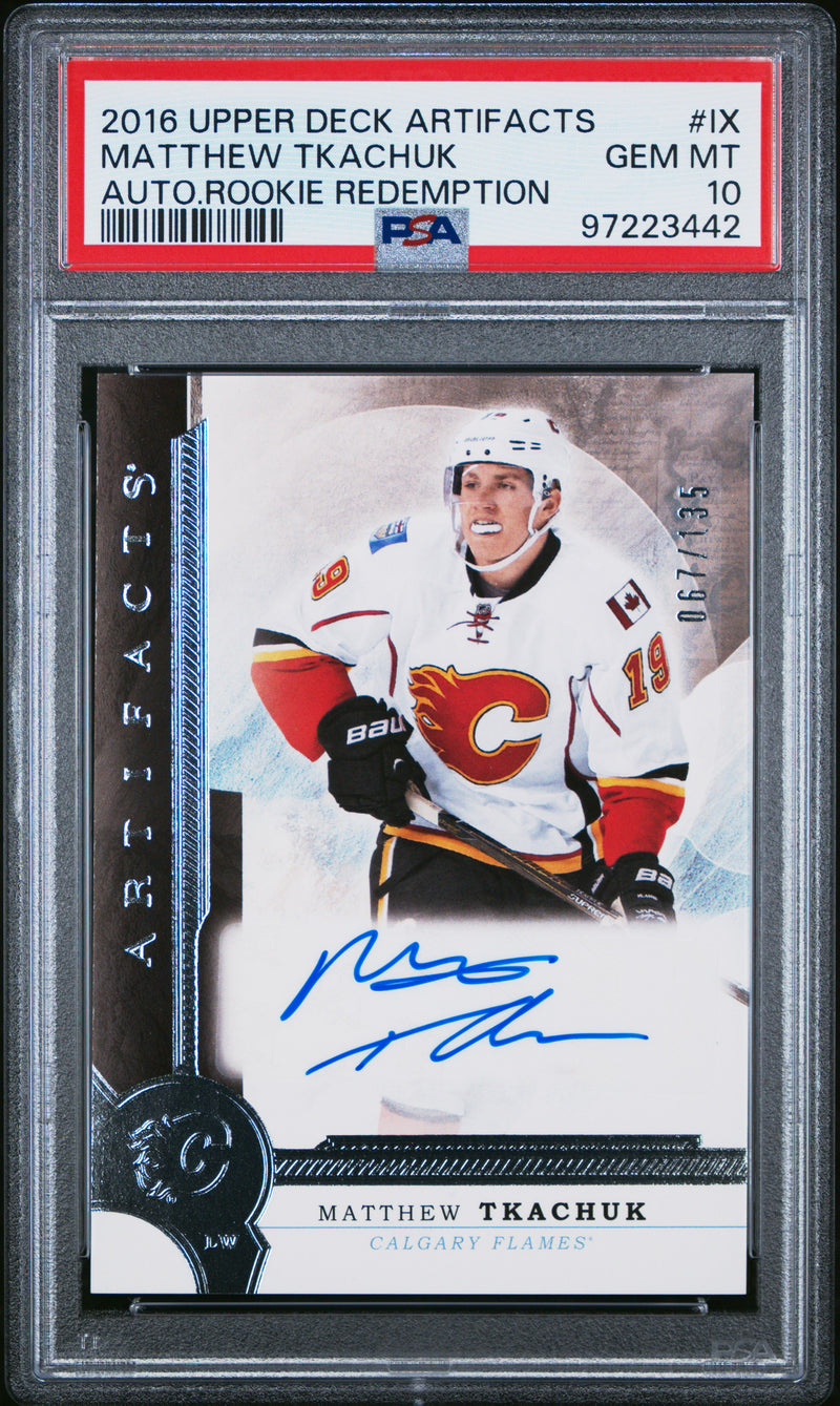 PSA 10 -  2016 Artifacts Matthew Tkachuk Rooke Redemption