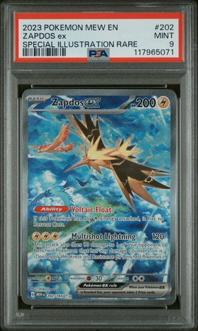 PSA 9 - Pokemon 151 - Zapdos Ex #202