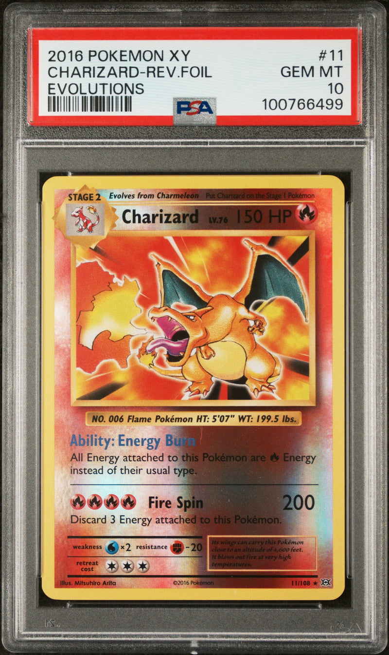 PSA 10 - XY Evolutions  - Charizard Reverse Holo