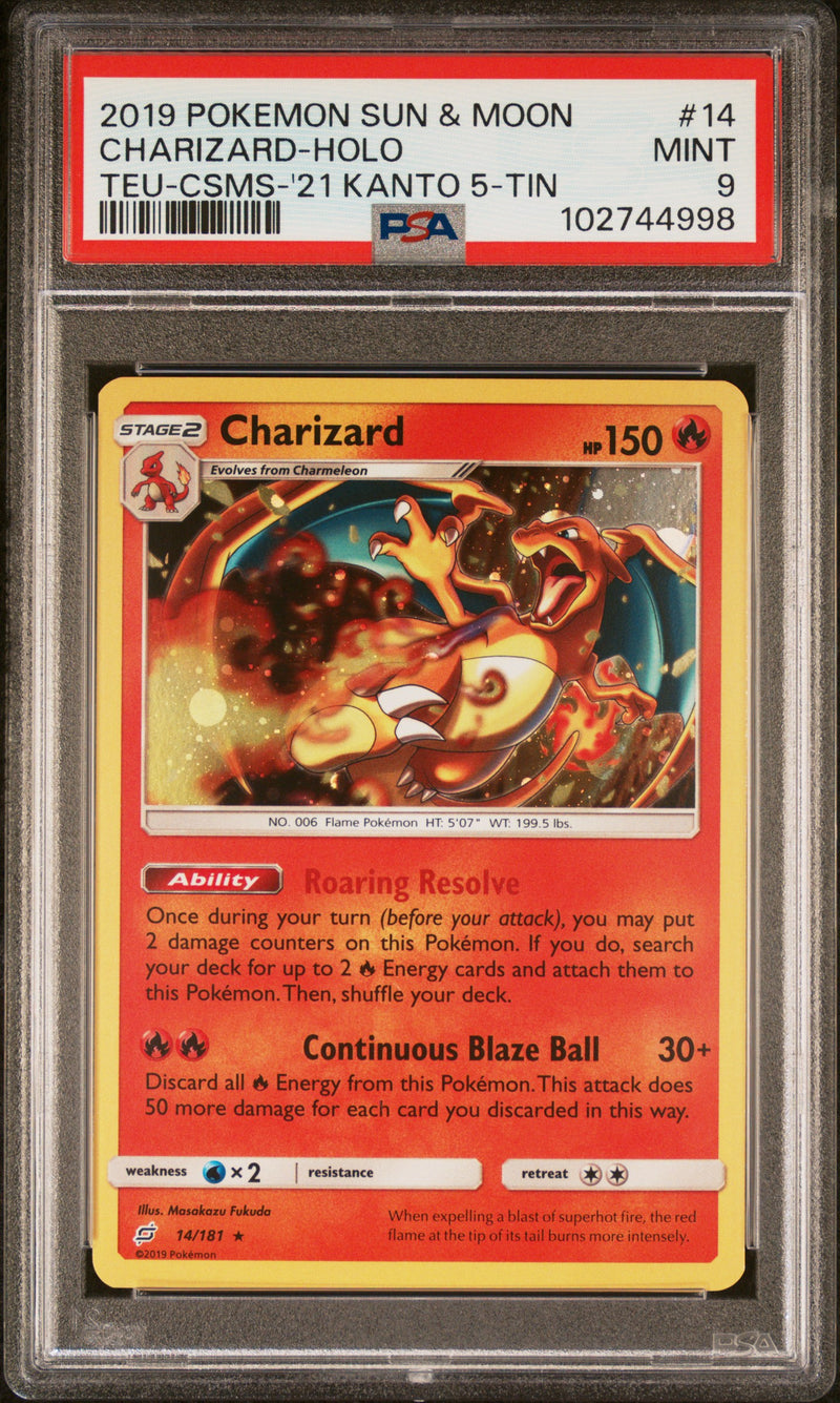 PSA 9 - Sun & Moon - Charizard Holo