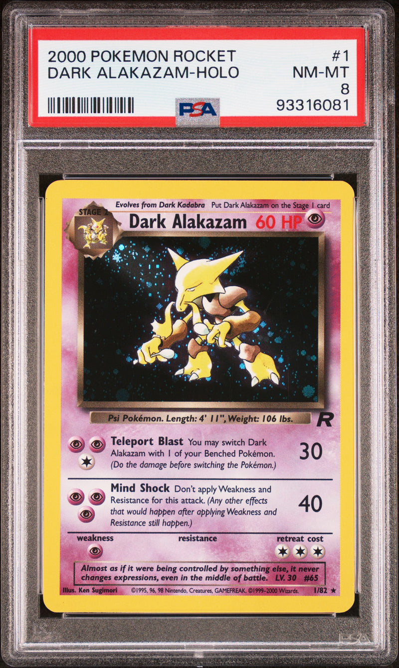 PSA 8 - 2000 Team Rocket - Dark Alakazam Holo