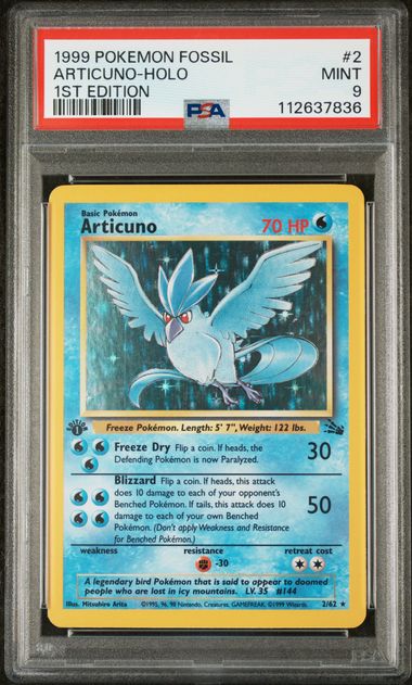 PSA 9 - Fossil 1st Edition  - Articuno Holo