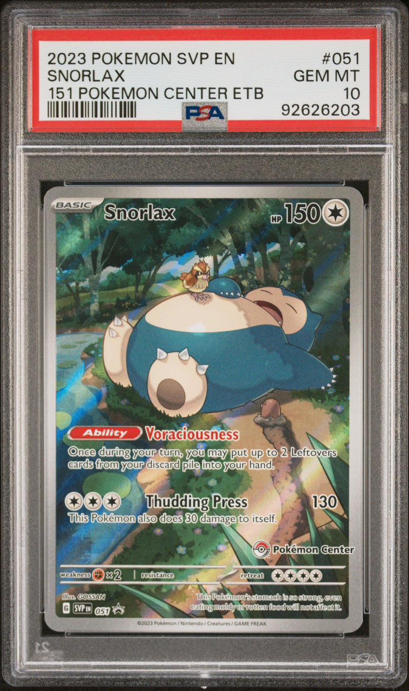 PSA 10 - Pokemon 151 PC ETB Promo - Snorlax