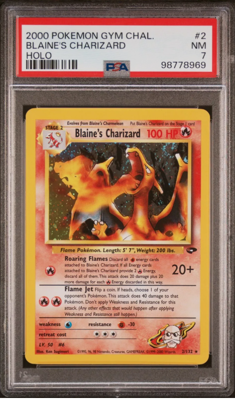 PSA 7 - Blaine’s Charizard - Gym Challenge