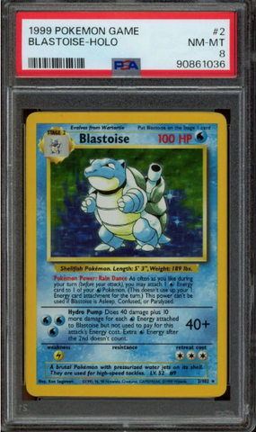 PSA 8 - 1999 Base Set Unlimited - Blastoise Holo #2