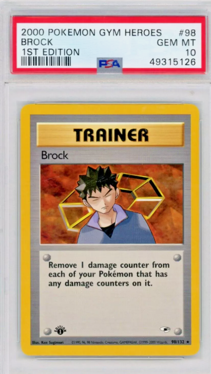 PSA 10  - Gym Heroes 1st Edition - Brock  -