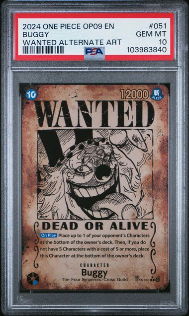 PSA 10 - OP-09  - Buggy Wanted SP