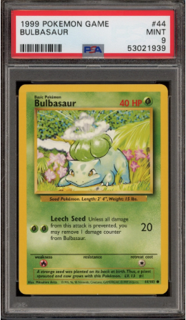 PSA 9 - Base Set Unlimited - Bulbasaur #44