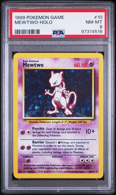 PSA 8 - Mewtwo Holo