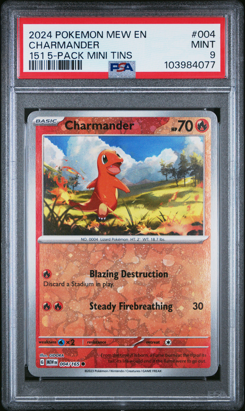 PSA 9 - Pokemon 151 - Charmander Mini Tin