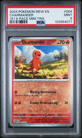 PSA 9 - Pokemon 151 - Charmander Mini Tin #004