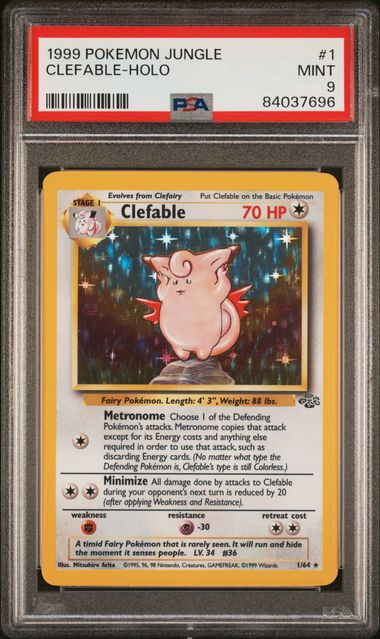 PSA 9 - Jungle - Clefable Holo -