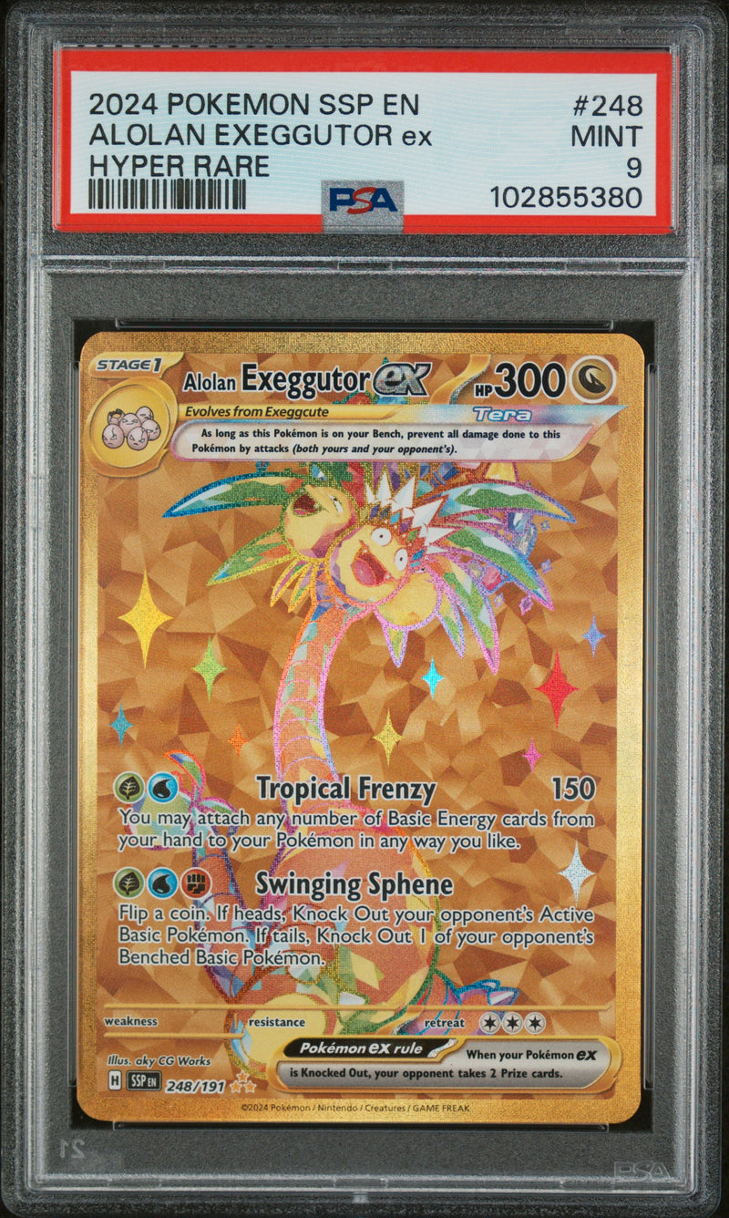 PSA 9 - Surging Sparks - Alolan Exeggutor Ex