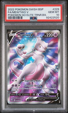PSA 10 - Pokemon Go - Mewtwo V #229