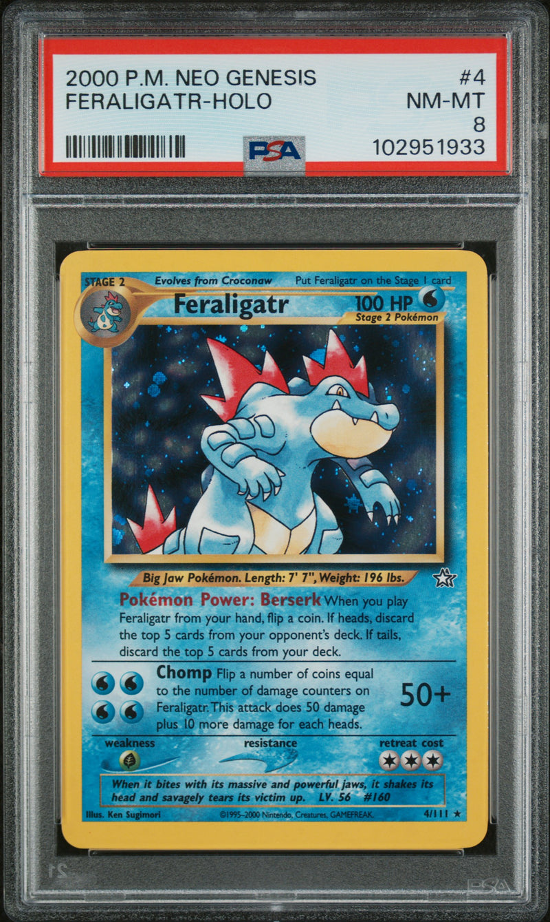 PSA 8 - Neo Genesis - Feraligatr Holo