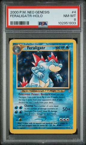 PSA 8 - Neo Genesis  - Feraligatr Holo #4