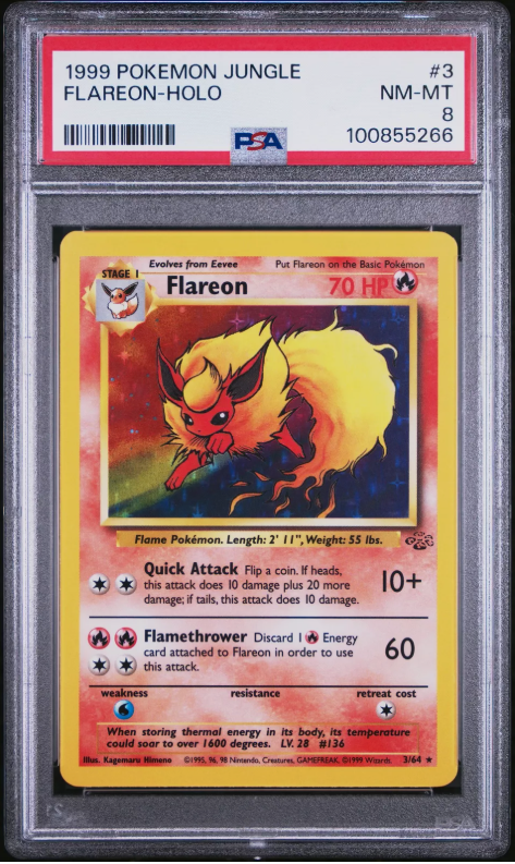 PSA 8 - 1999 Jungle Unlimited - Flareon Holo