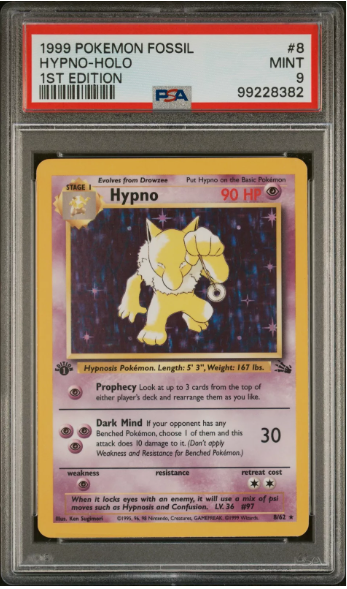 PSA 9  - Fossil 1st Edition - Hypno -