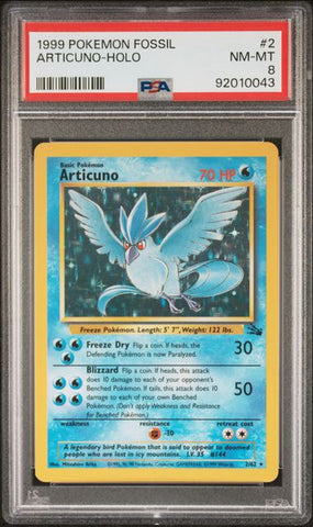 PSA 8 - Fossil Unlimited - Articuno Holo #2
