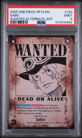 PSA 9 - Carrying On His Will - Sabo Wanted SP #120