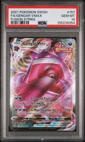 PSA 10 - Fusion Strike - Gengar VMAX #157