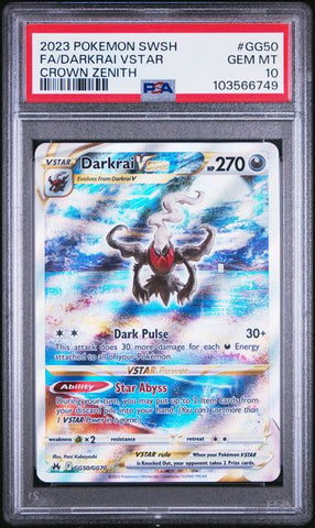 PSA 10 - Crown Zenith - Darkrai Vstar #GG50