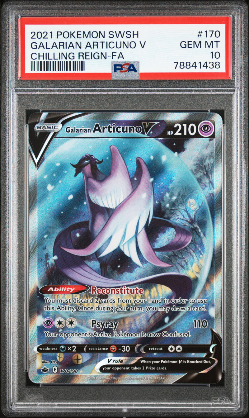 PSA 10 - Galarian Articuno V - Chilling Reign
