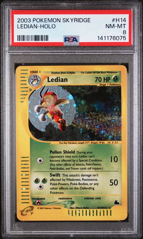 PSA 8 - Skyridge - Ledian Holo #H14