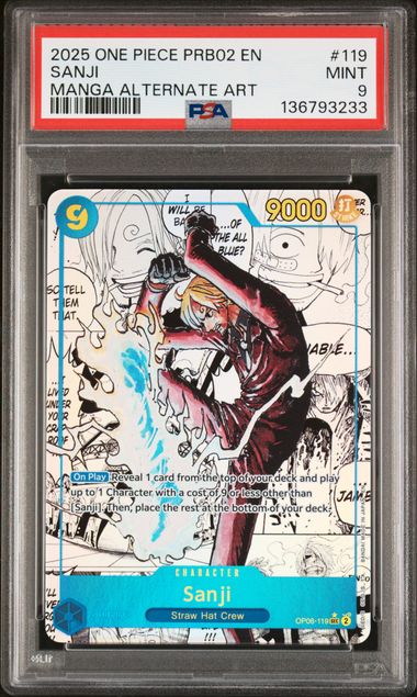 PSA 9 - PRB-02 - Sanji Manga Alt