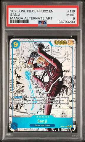 PSA 9 - PRB-02 - Sanji Manga Alt #119