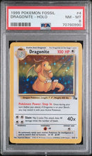 PSA 8 - Fossil Unlimited - Dragonite Holo