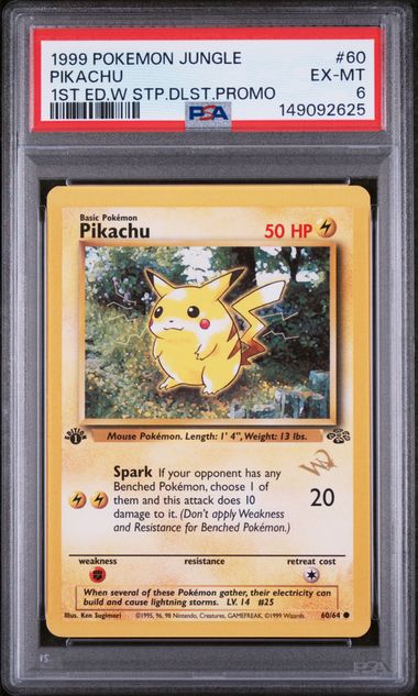 PSA 6 - Jungle (W Stamp Promo - 1st Edition)  - Pikachu