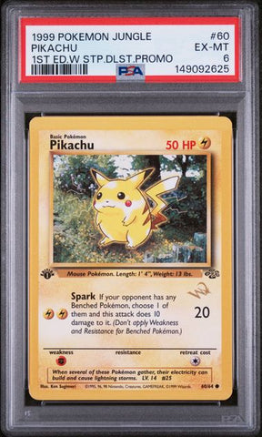 PSA 6 - Jungle (W Stamp Promo - 1st Edition)  - Pikachu #60