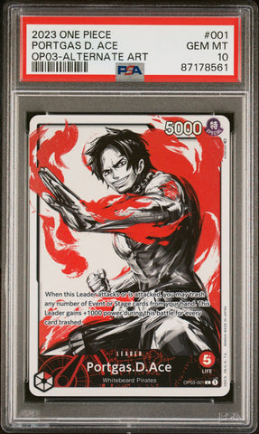 PSA 10 - Pillars of Strength - Portgas D. Ace Leader Alternate art #001