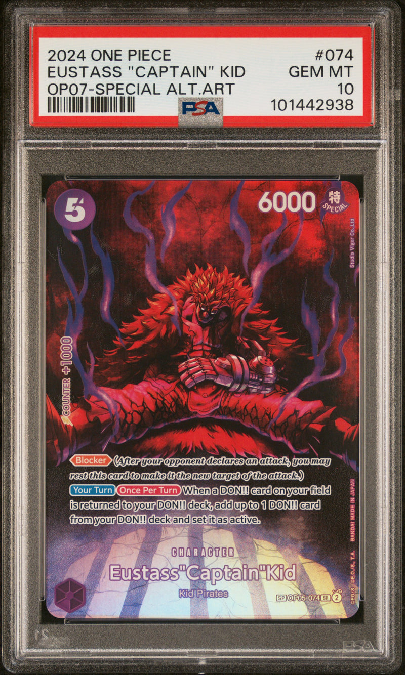 PSA 10 - OP-07 - Eustass Captain Kid SP