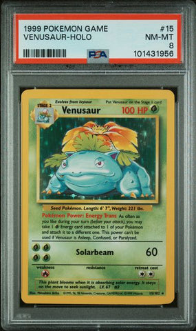 PSA 8 - 1999 Pokemon Base - Venusaur Holo - #15