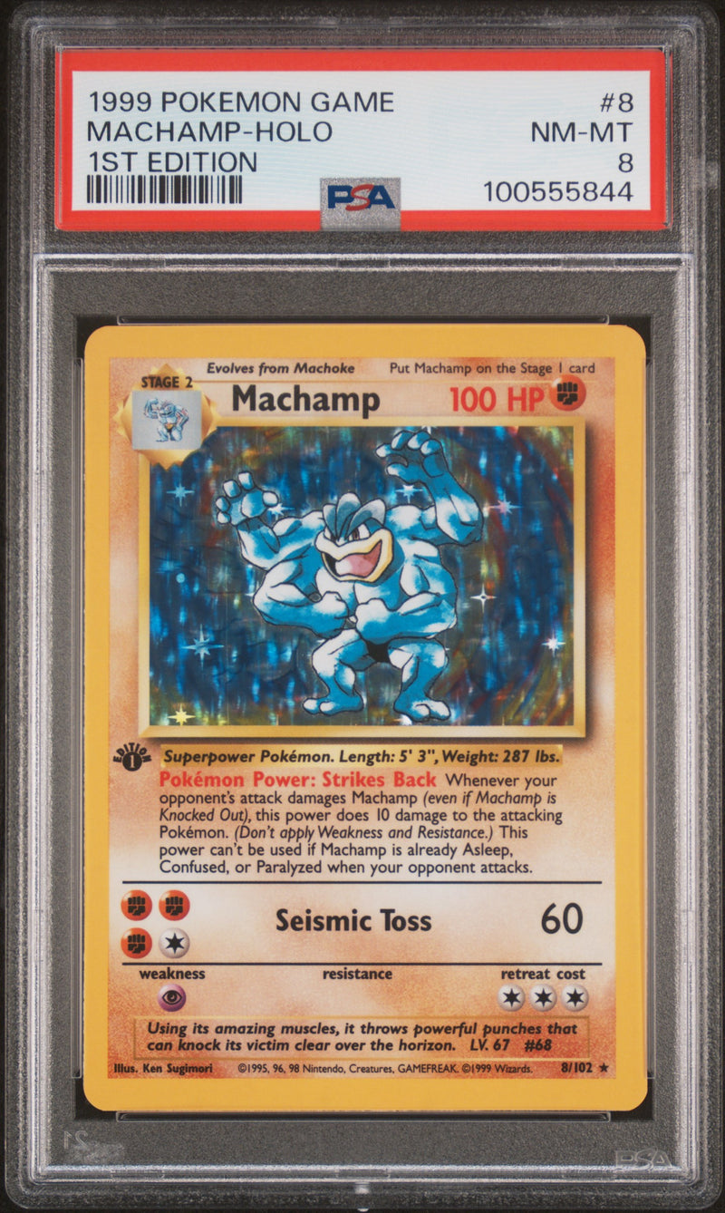 PSA 8 - 1999 Base Set 1st Edition  - Machamp Holo