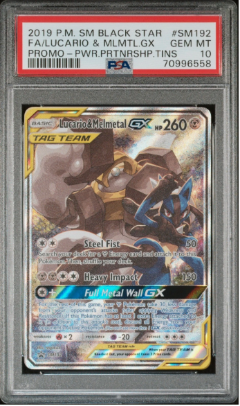 PSA 10 - Black Star Promo - Lucario & Melmetal GX
